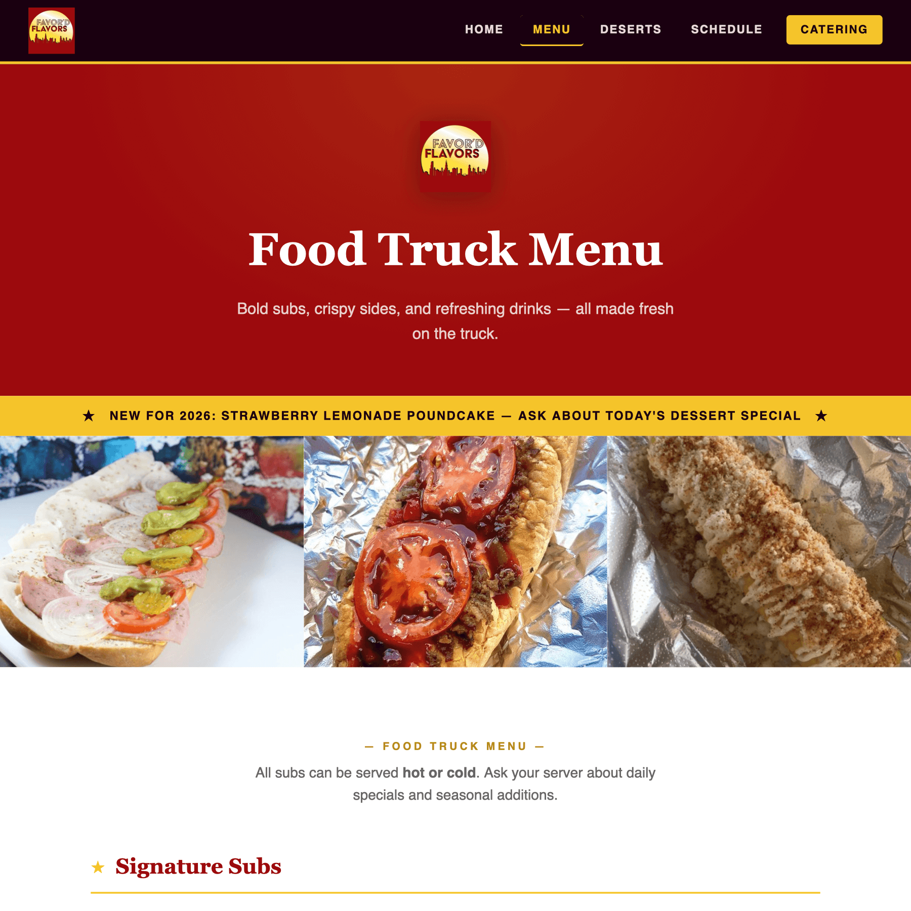 Favor'D Flavors Website