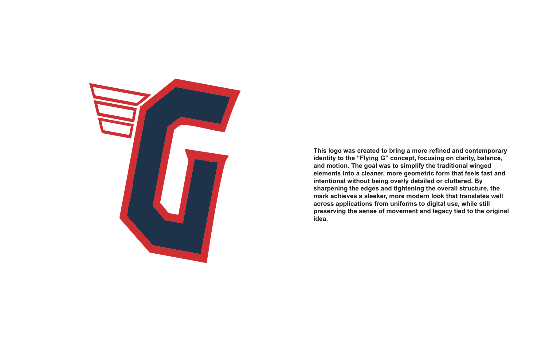 Flying G lettermark with design notes